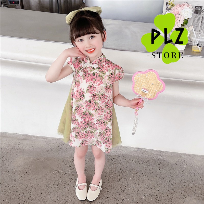 gq 2024 qipao 旗袍 儿童旗袍 女童 新年 元旦 CNY Girls Qipao Dress Baby Floral ...