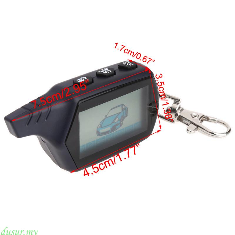 dusur7 LCD Remote Controller For Two Way Car Alarm Keychain Russian