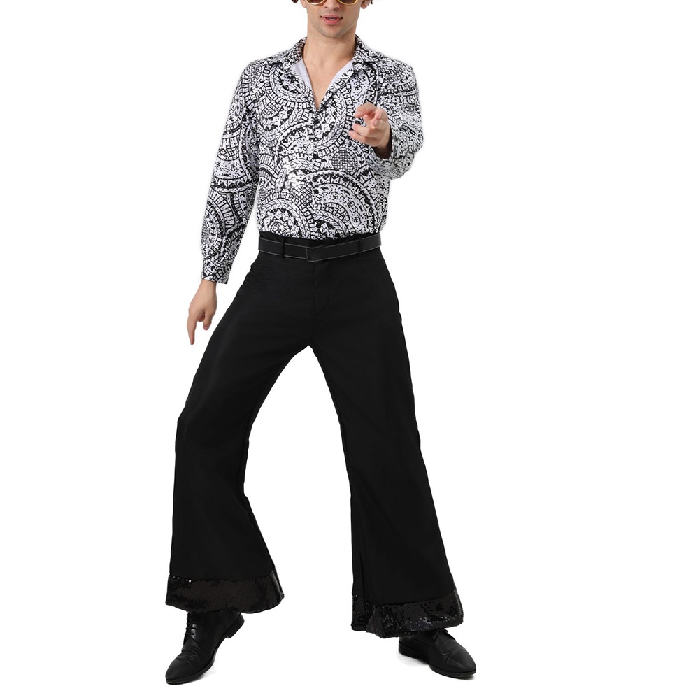 fitted lace wedding dress Retro 70S 80S Disco Dance Cosplay Costume Adult Men Coat Pants Outfits –  Bartolini