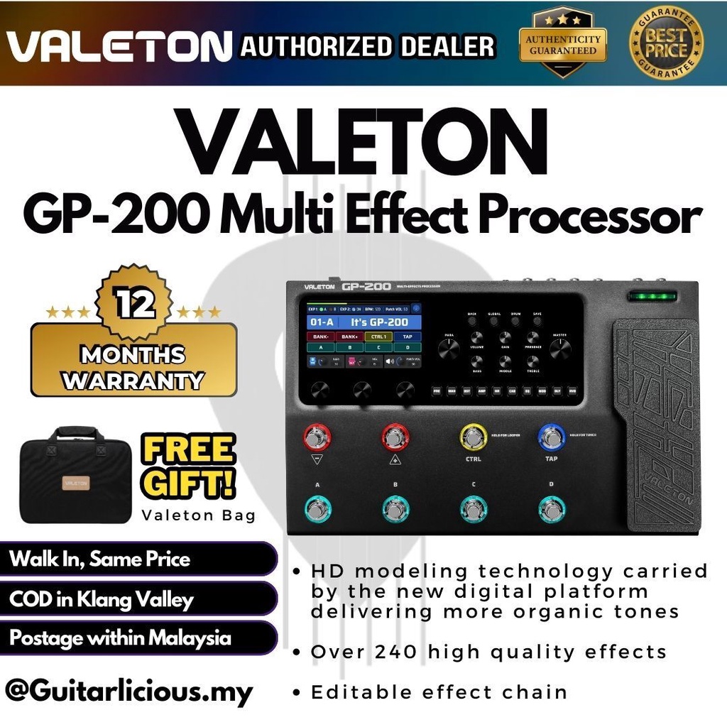 Valeton GP-200 Multi-Effects Processor Pedal Effects ( GP200 / GP 200 ...