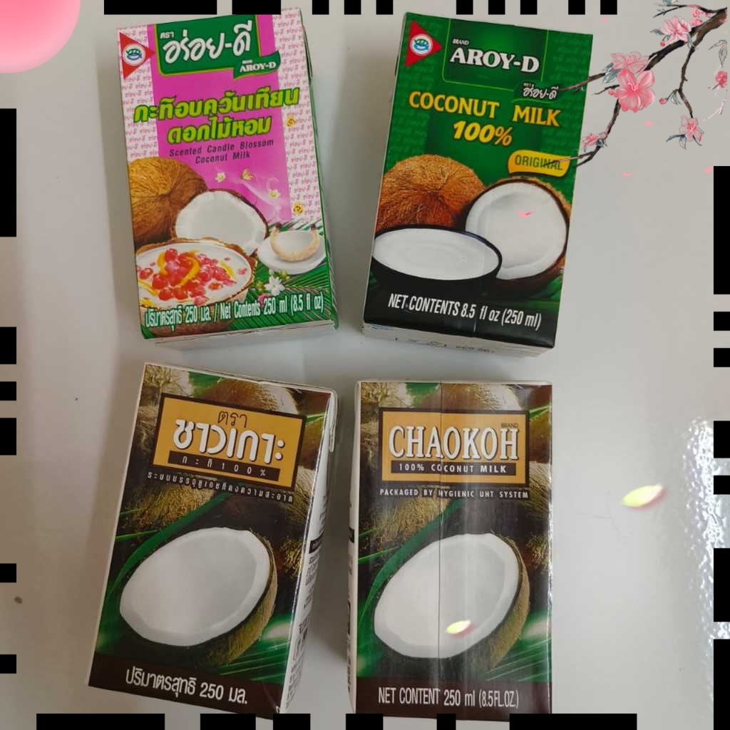 Thailand Chaokoh Coconut Milk 250ml Aroy D Coconut Milk กะทิ อบควัน