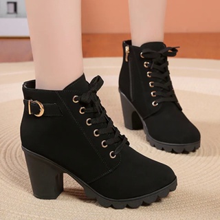 2023 New Luxury Red Bottom Boots Sexy Round Toes Square Heel Ankle Boots  Women Elastic Band Black High Heel Red Sole Shoes - AliExpress