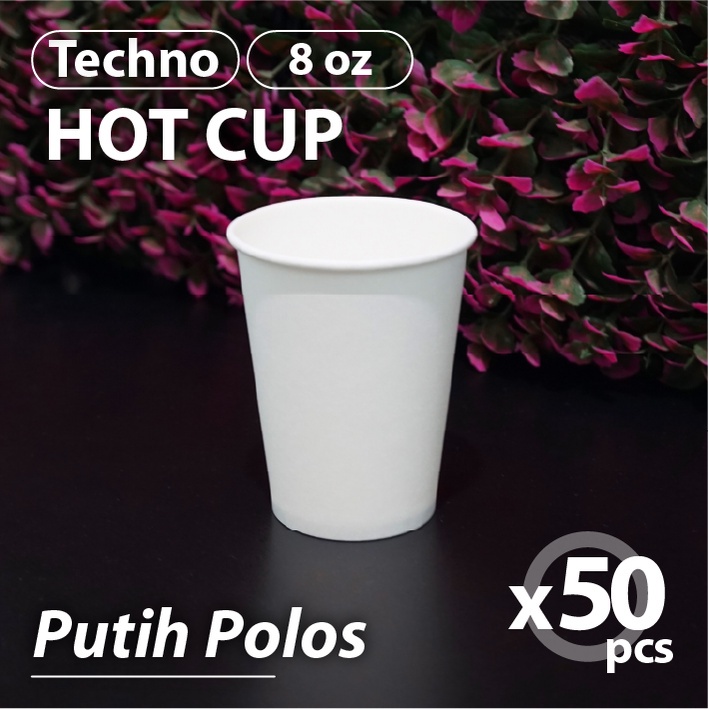 PUTIH (Bekasi) Hot Cup 8 oz Techno Plain White - Paper Cup - Paper Cup ...