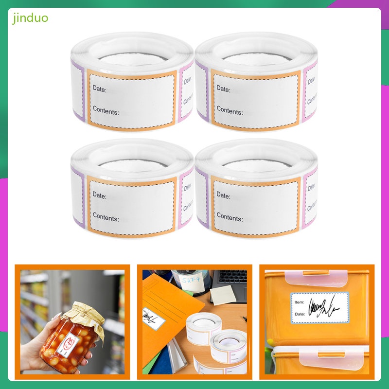 4 Rolls Tag Freezer Labels Stickers Adhesive Food Containers File