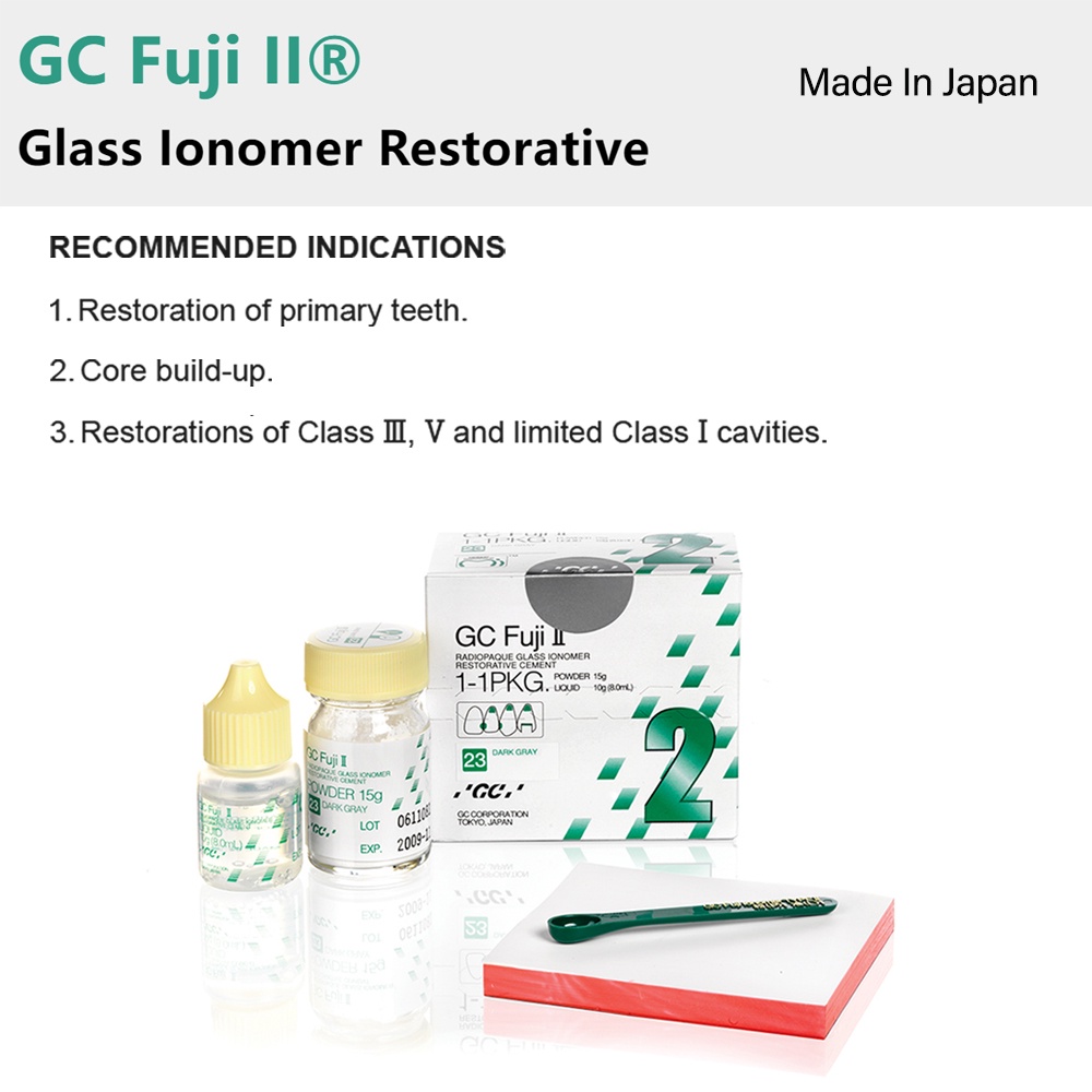 HoubIIPB1 In Stock Dental Glass Cement Ionomer Filling Material Gc Fuji 2 Two Japan Permanent