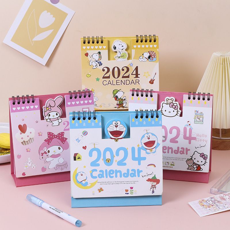 【Spots现货】2023-2024年桌面卡通台历可爱ins风学生日历办公记事打卡桌面摆件2023-2024 Desktop Cartoon ...