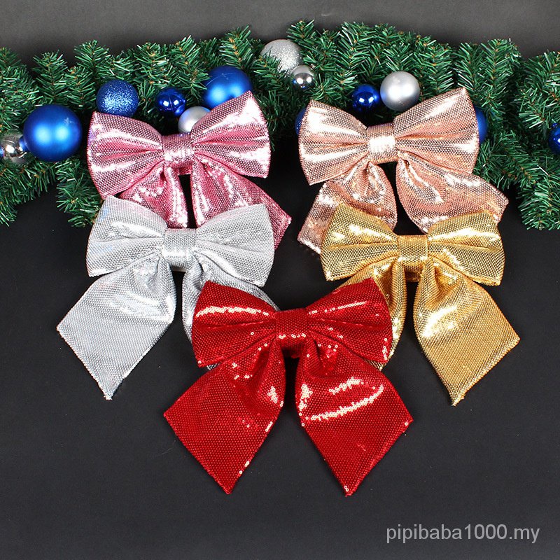 Hong Kong Love Christmas Ornaments Sequin Bow Glitter diy Bow Tie