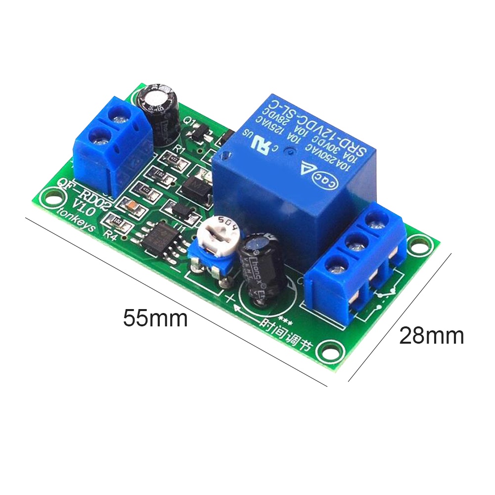 12V DC Time Delay Relay Module NE555 0-60 Seconds Adjustable Timer ...