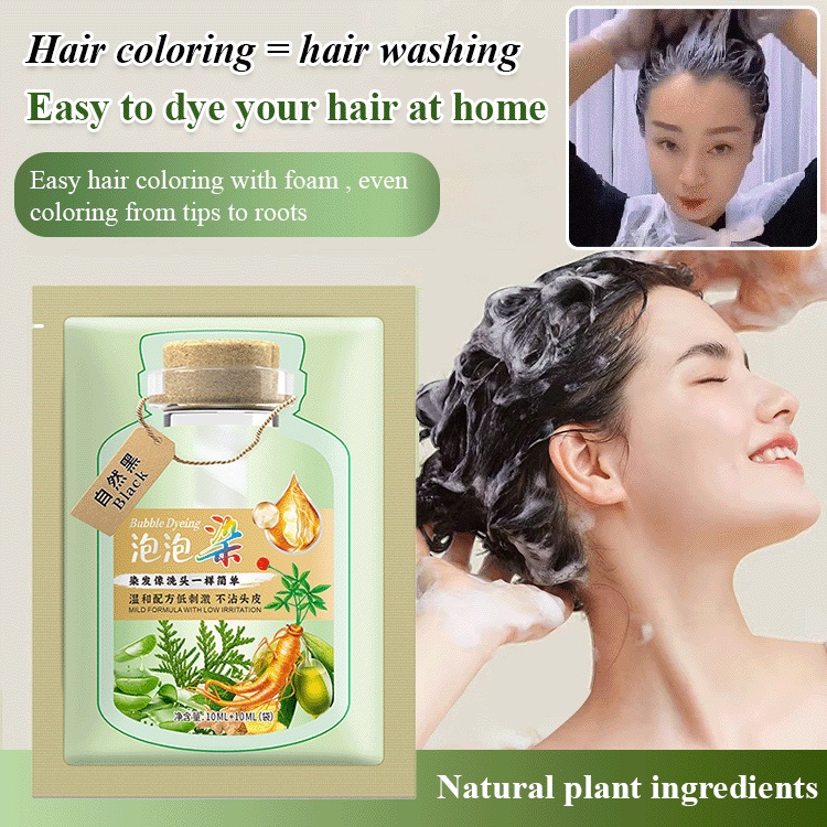 Bubble hair dye, Plant Extract Hair Coloring Cream 10bags/box 200ml