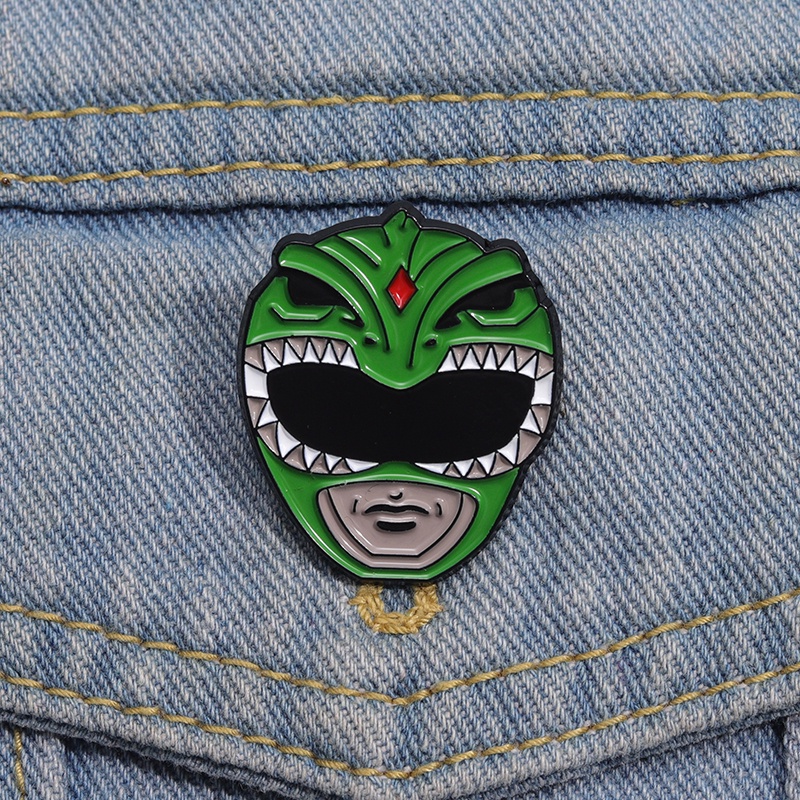 Green Power Rangers Enamel Pin Brooches Cartoon Superhero Movie Brooch ...