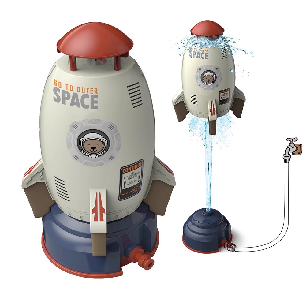 Water Rocket Launcher Toys Sprinkler Spinning Flying Splash Playing ...
