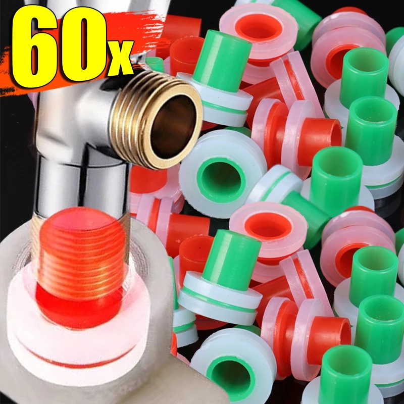 60pcs Faucet Leakproof Sealing Gaskets Prevent Dripping Leakage Plug