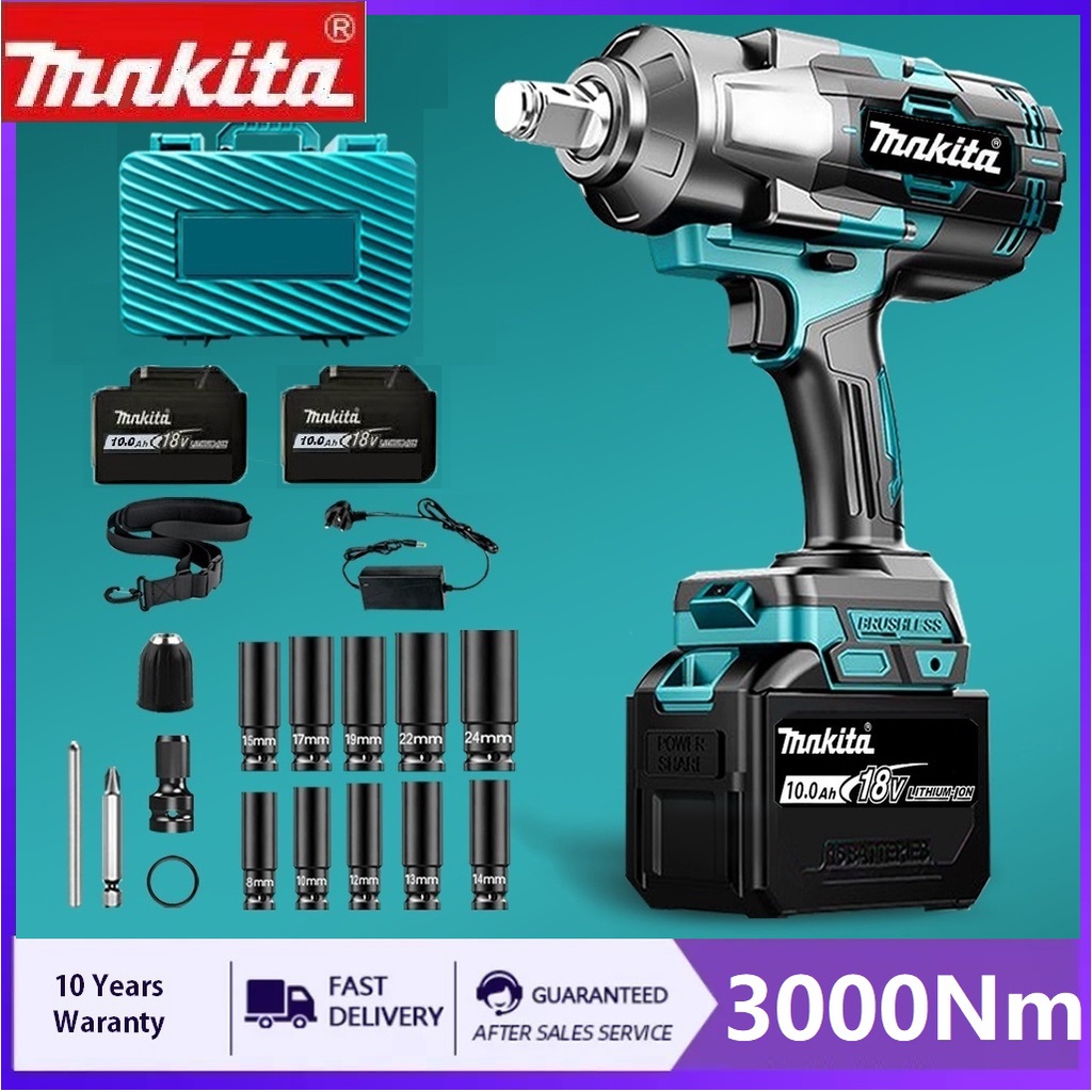 MAKITA 3000nm Electric Cordless Wrench 2 Battery Electric Impact Wrench