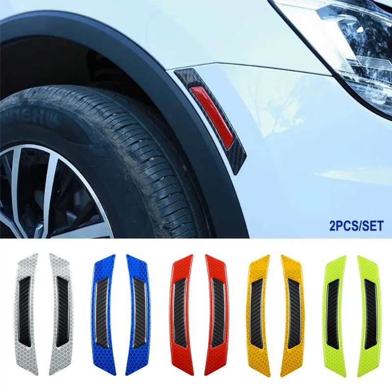 4 Pcs Car Reflective Trim Side Marker Stickers Door Reflector Guard