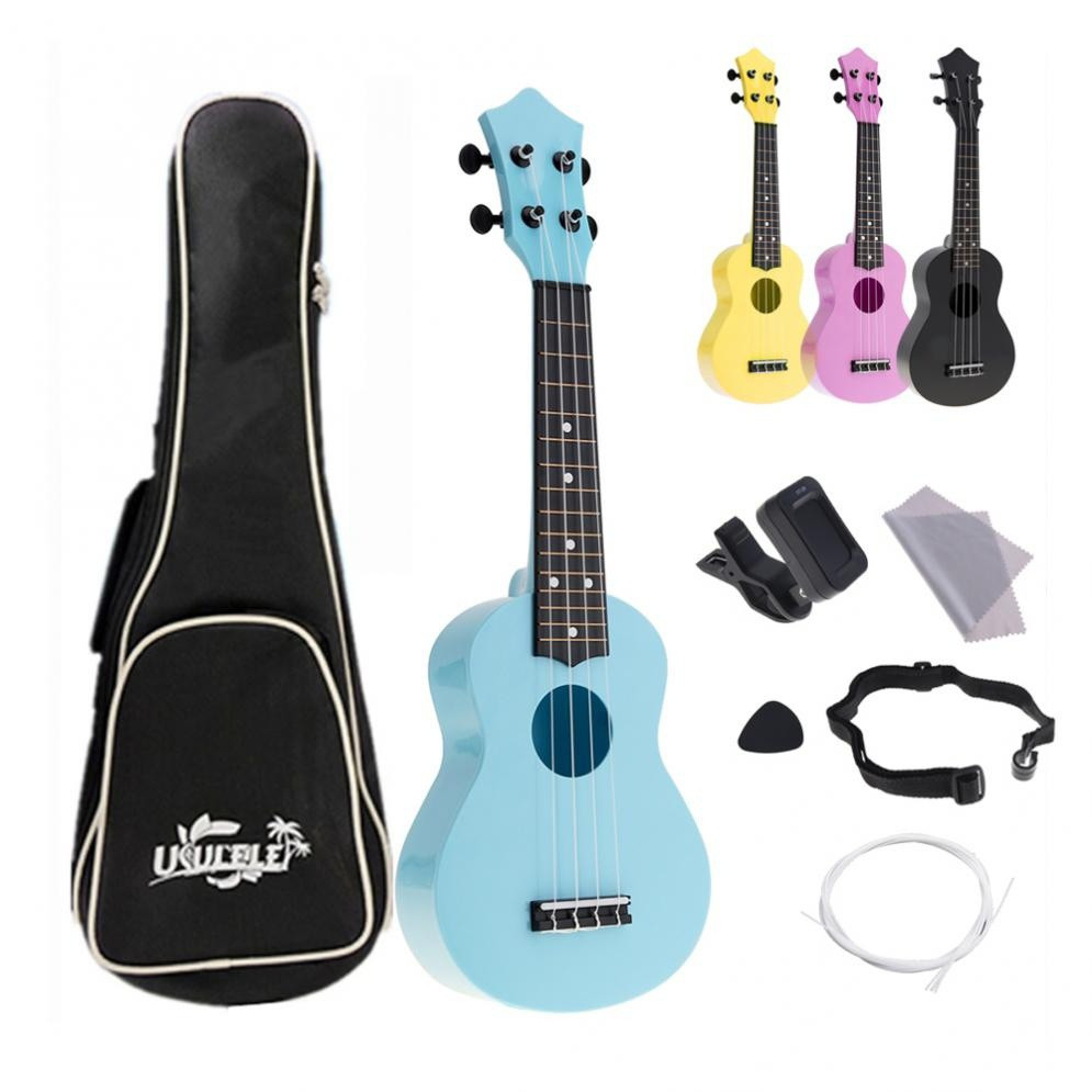 4 Strings 21 Inch Soprano Ukulele Full Kits Acoustic Hawaii Guitar ...