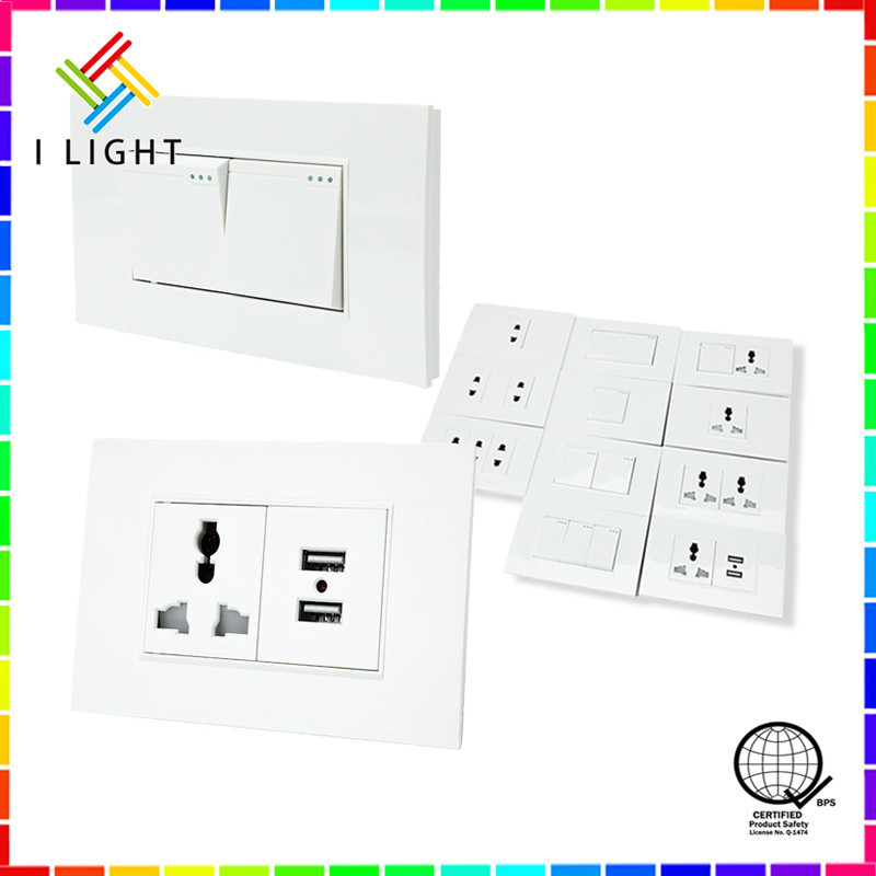 PVC Modern Light Switch Multiple Socket Wide Series 1,2,3 Gang Switch ...