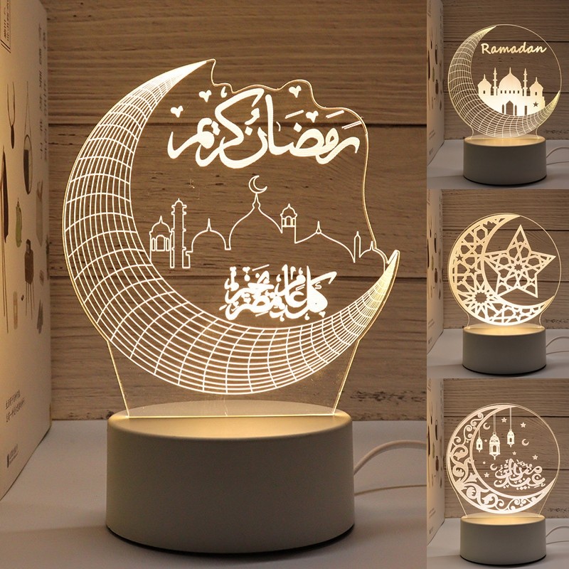 2025 Ramadan Decoration Hari Raya Desktop Lamp Eid Mubarak Night Light ...