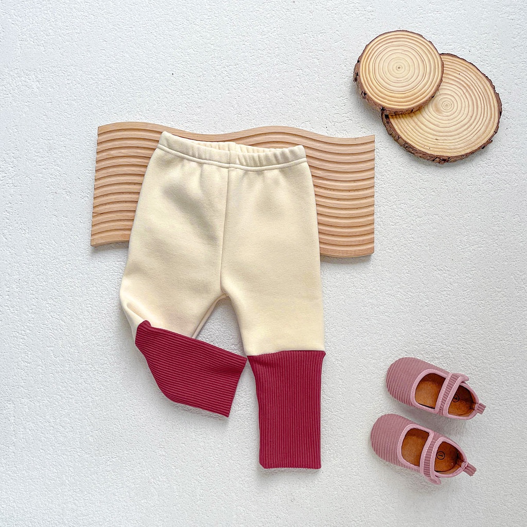 Autumn Baby Boys Girls Pants Baby Apricot Color Colorful Hem Warm Pants Kids Pants 0 3 Years Old Shopee Malaysia
