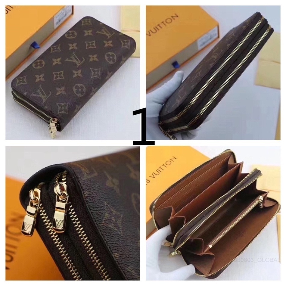 Louis Vuitton Monogram Canvas Double Zipper Wallet M61723