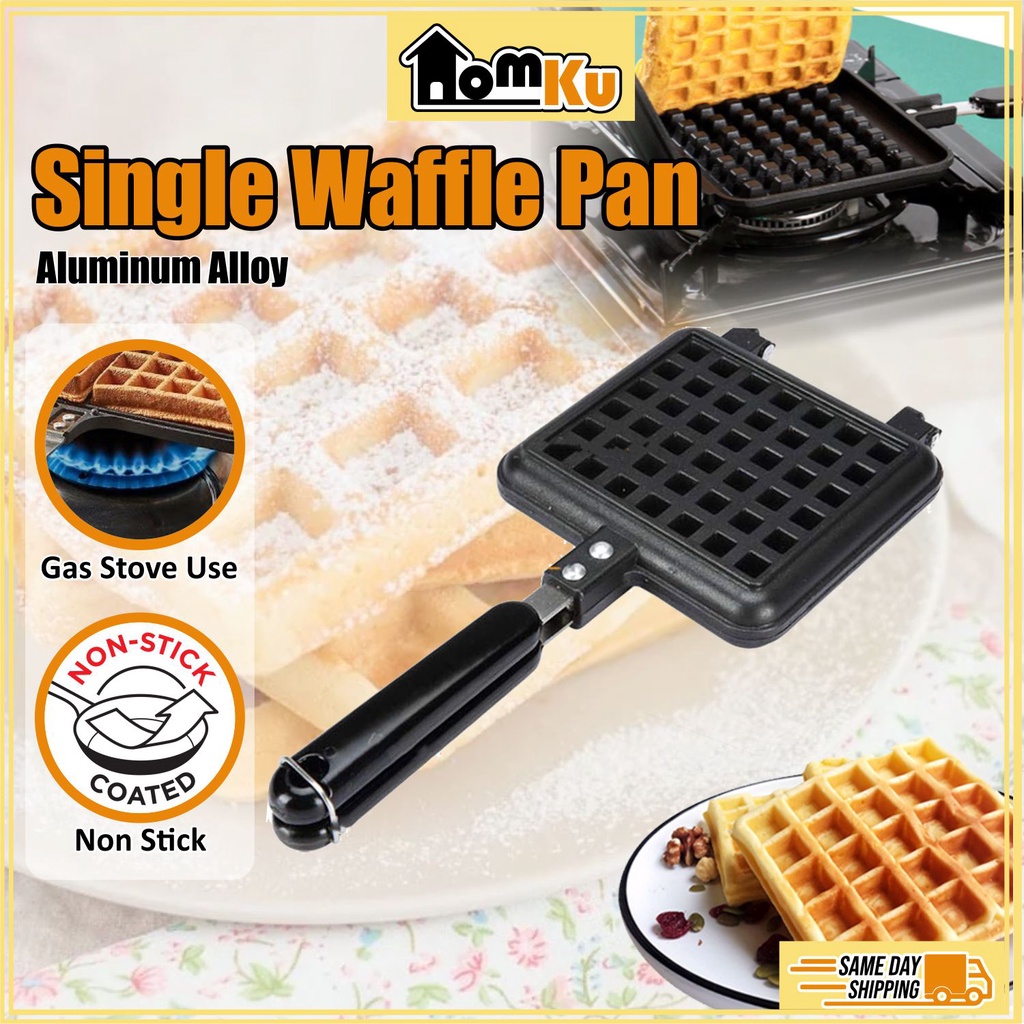 Homku Outdoor Waffle Pan Single Waffer Pan Gas Camping Wafer Pan Mini 