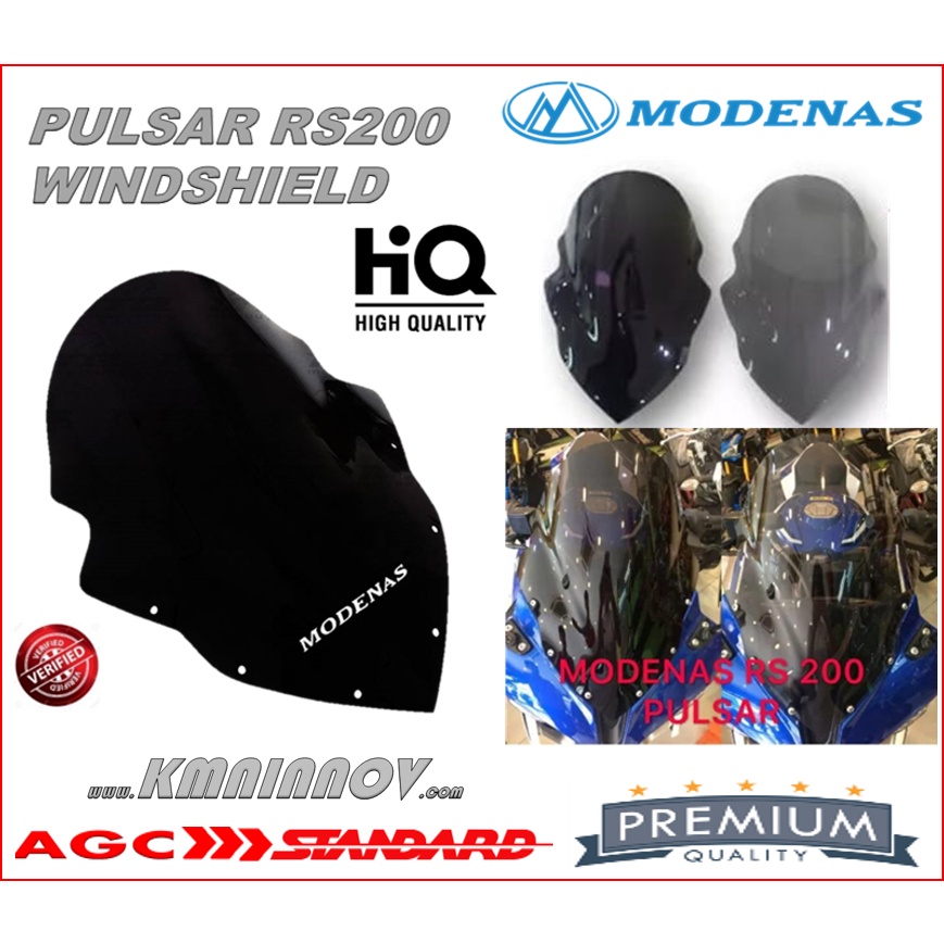 MODENAS PULSAR RS 200 WINDSHIELD HIGH QUALITY PREMIUM WINDSCREEN | Shopee Malaysia