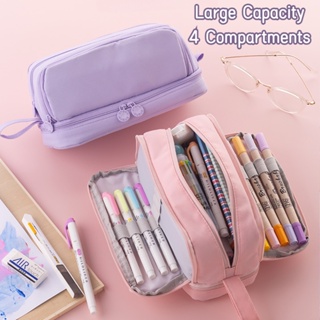 Big Capacity Pencil Case 5 Compartments Large Pencil Pouch Pen Bag Pencil  Box Holder Organizer Simple Storage Aesthetic Stationery Cosmetic for  Adults