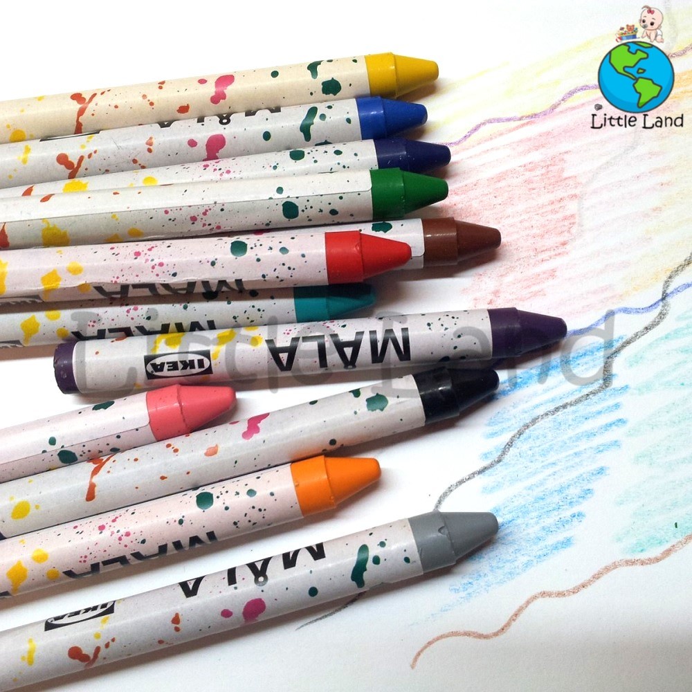 IKEA Colorful Wax Crayon 8pcs/12 pcs / Wax Pastel / Krayon Lilin / Non