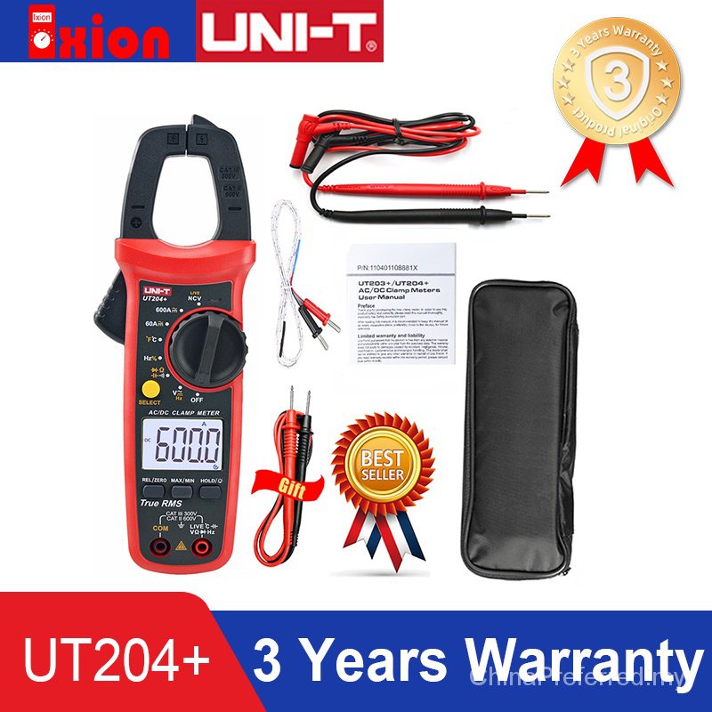 UNI-T ut204 clamp meter NCV, 400-600a with auto test temperature, ut204 ...