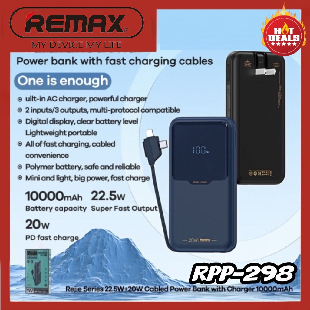 Remax RPP-298 Rejie Series 22.5W PD + QC 20W 10000mAh Fast Charge ...