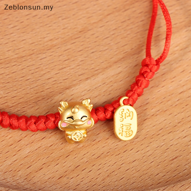  2024 CNY Chinese Style 2024 Dragon Year Bracelet Lucky Red Rope