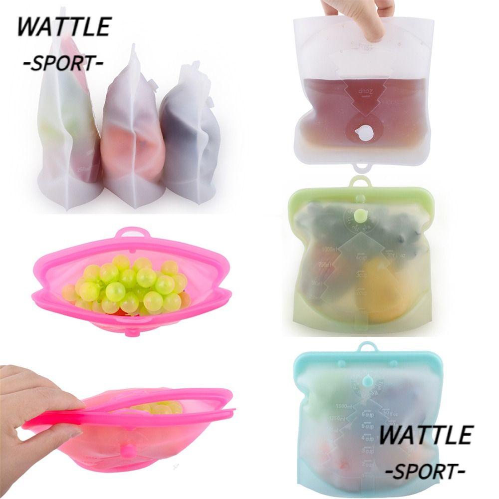 WASPORT Food Storage Container, Containers Stand Up Freezer Bags, Reusable Silicone Fresh Wrap