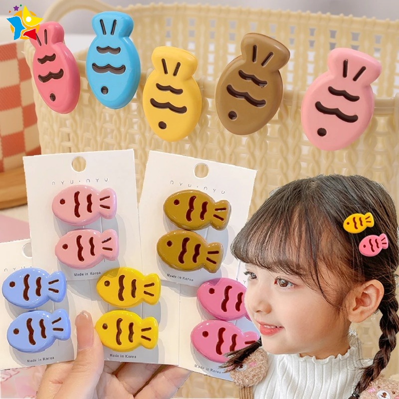 1/5Pcs Cute Candy Color Taiyaki Hairpins For Kids Cartoon Lovely Fish ...