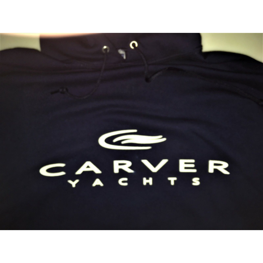 Carver Yachts Screen Printed Hooded Sweatshirt 93 Oz Heavy Weight Boat ...