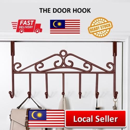 Metal Door Hook Hang Clothes Coats 7 Hooks Space Saver Besi Penggantung  Baju Kot Di Pintu 7 Cangkuk Jimat Ruang, Furniture & Home Living,  Furniture, Other Home Furniture on Carousell