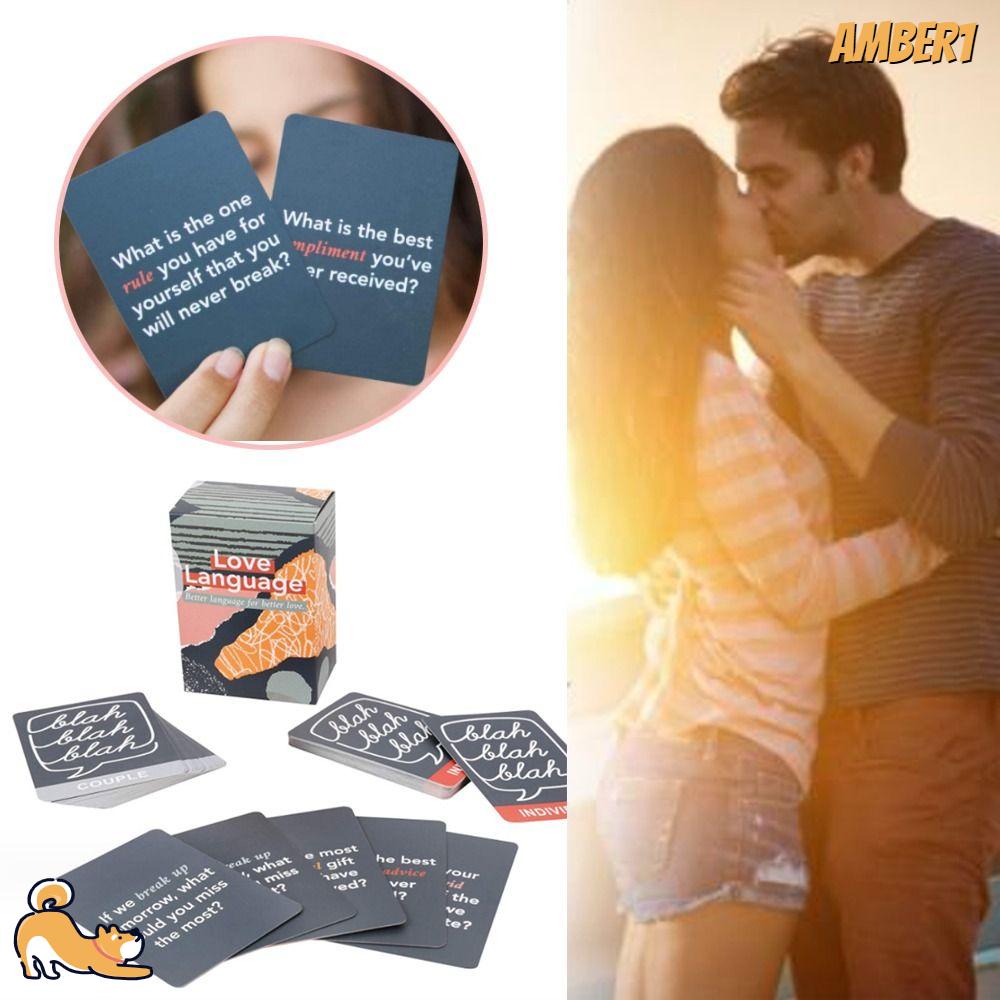 AMBER1 Love Language Card Game, 150 Conversation Starter Questions Fun