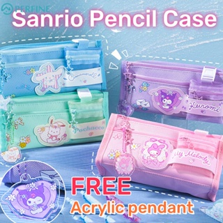 Sanrio Kawaii Cinnamoroll Pencil Bag Anime New My Melody Large Capacity  Pencil Box Student Pencil Case
