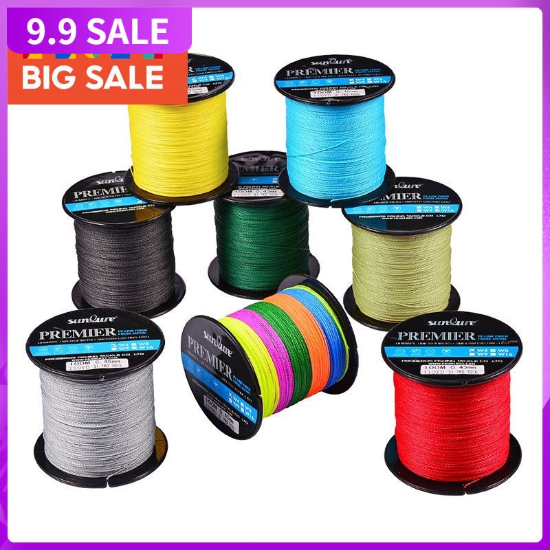 100M Fishing Line Red / Green / Grey /Yellow/Blue braided fishing