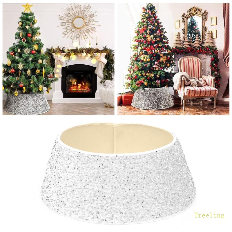 Treeling Christmas Tree Base Cover Sequins Gnomes Christmas Tree Skirt