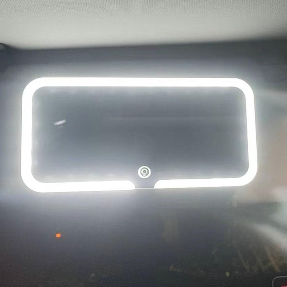 Car Visor Mirror LED Light Dimming Visor Makeup Mirror Rechargeable