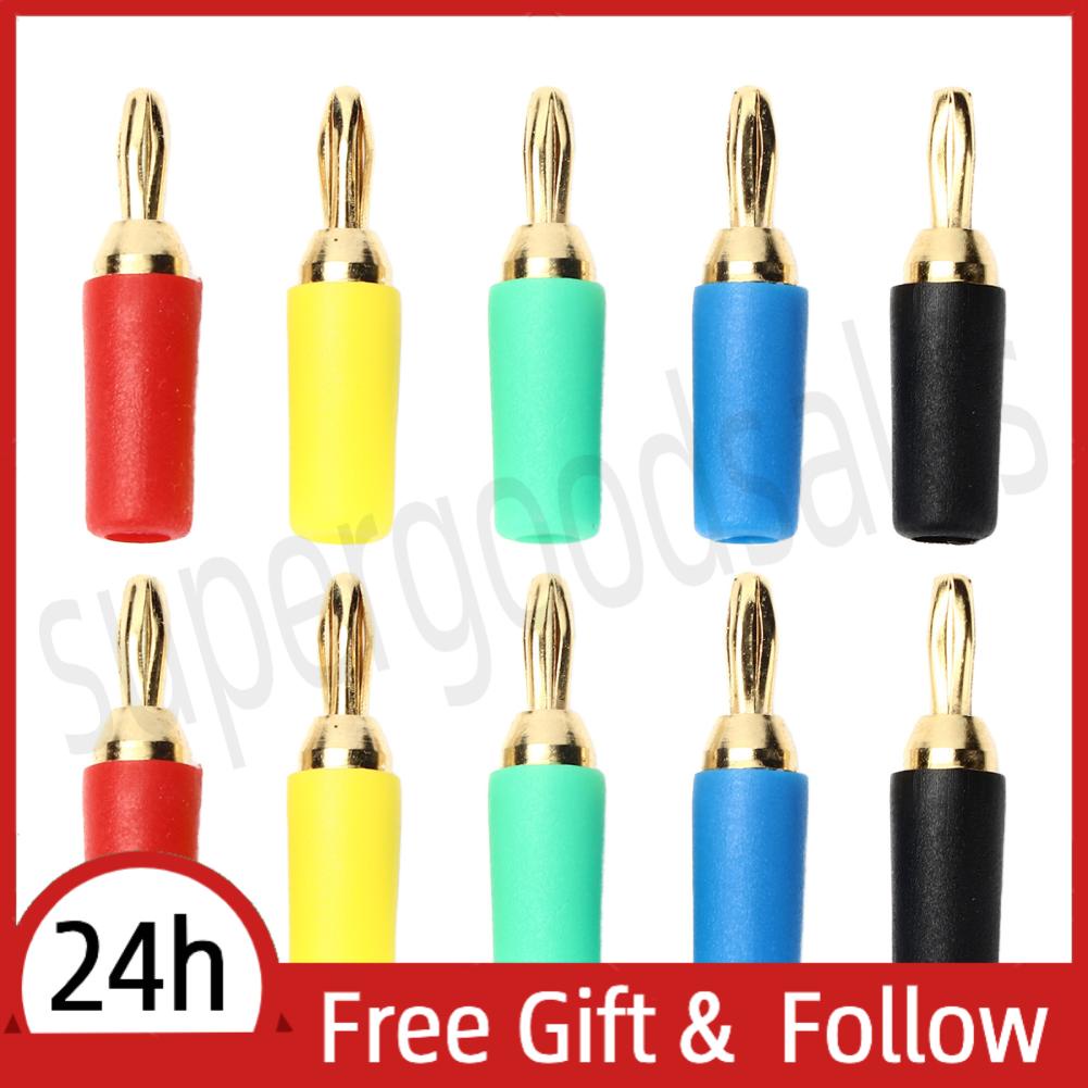 Supergoodsales 10pcs Audio Speaker Screw Banana Plugs Connectors 2.5mm