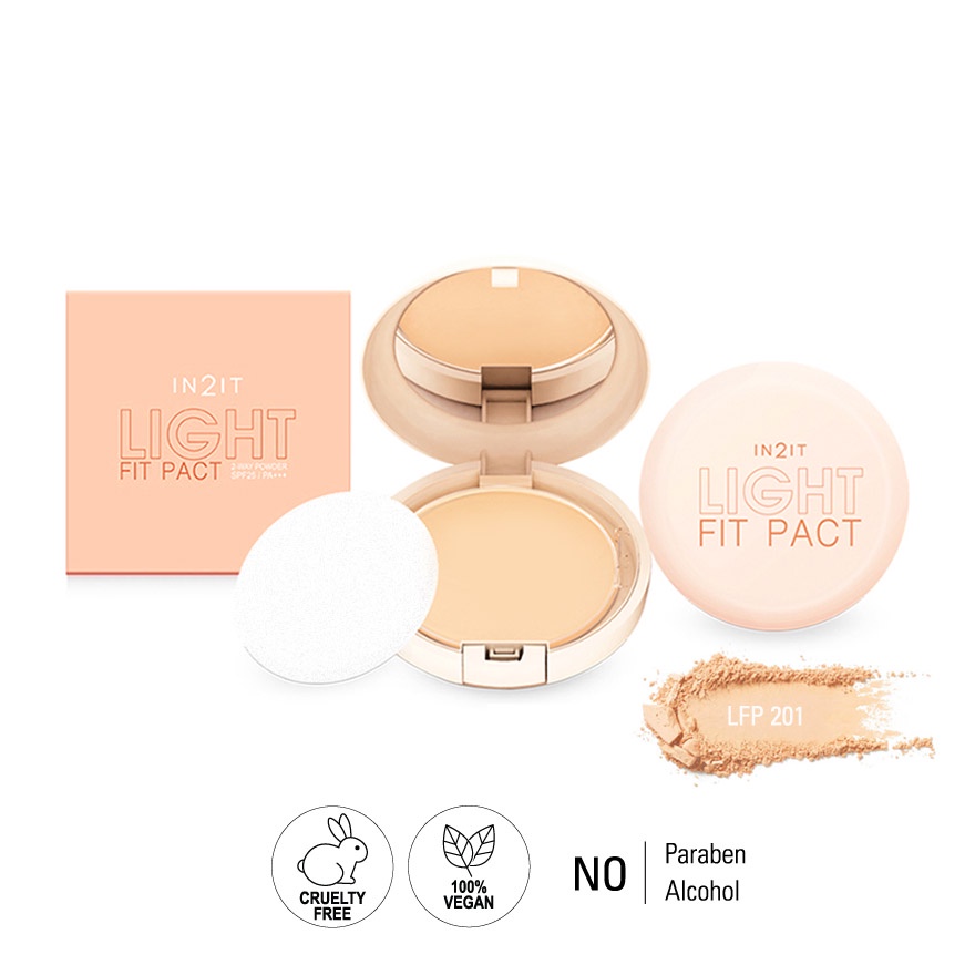 In2it Hya Cica Light Fit Pact 2 Way Powder Spf25 Lfp201 