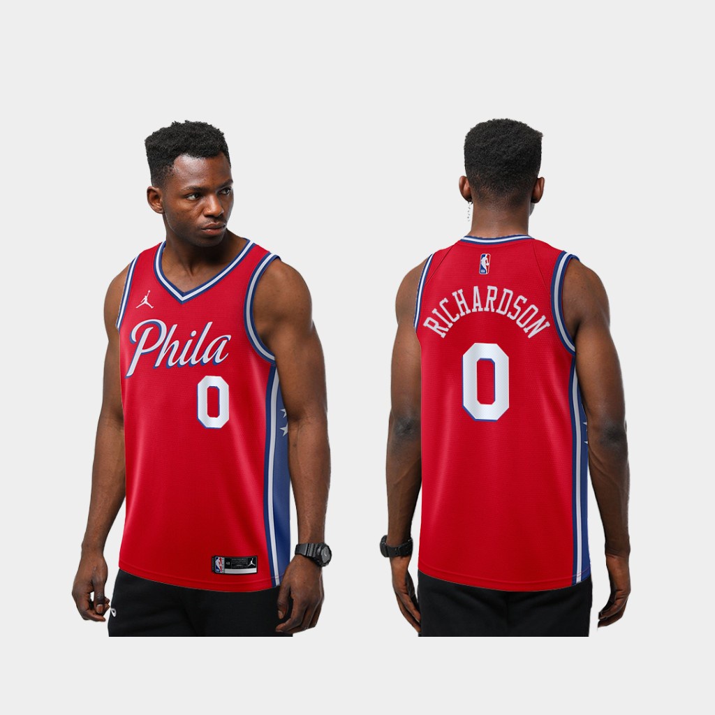 NBA Heat Pressed Men's Red Philadelphia 76ers 0 Josh Richardson 2020/