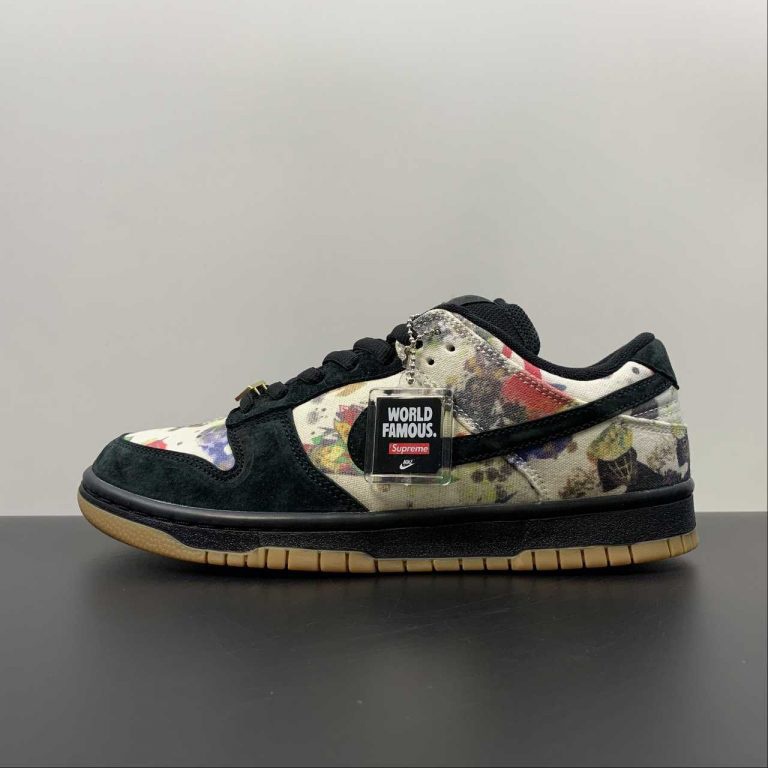 Hot Supreme X NK SB Dunk Low Rammellzee Black Multicolor FD8778