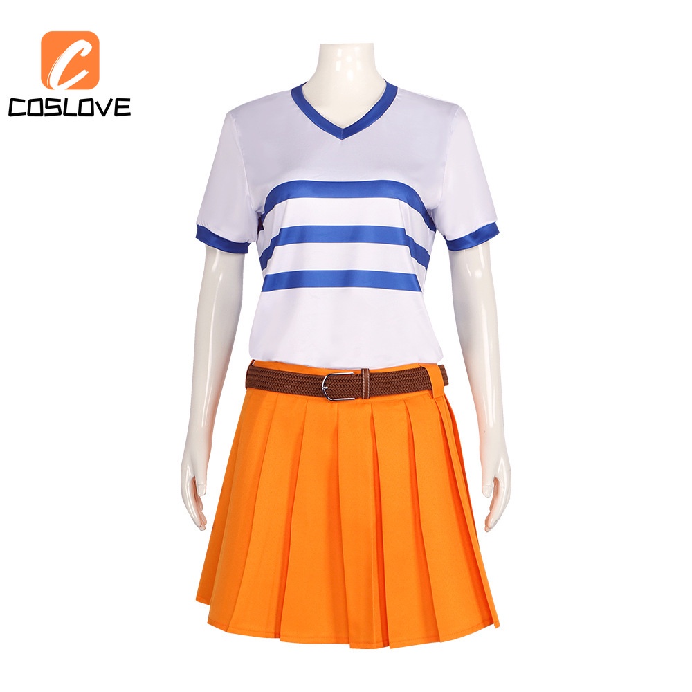 One Piece Live-action Nami Cosplay Full Set Clothin Yellow Skirt Suit ...