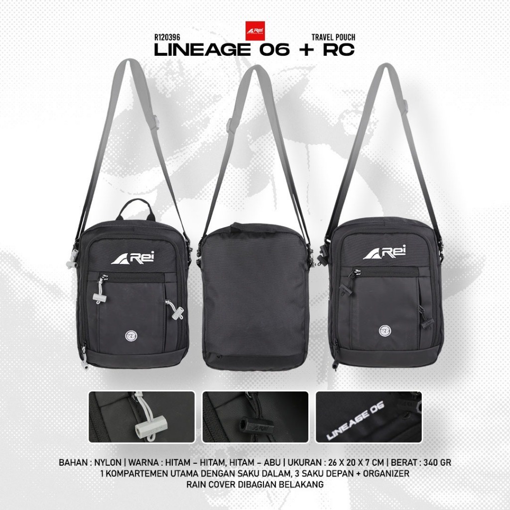Travel Pouch Bag/Men's Sling Bag Rei Lineage 06 Free Cover Sling Bag