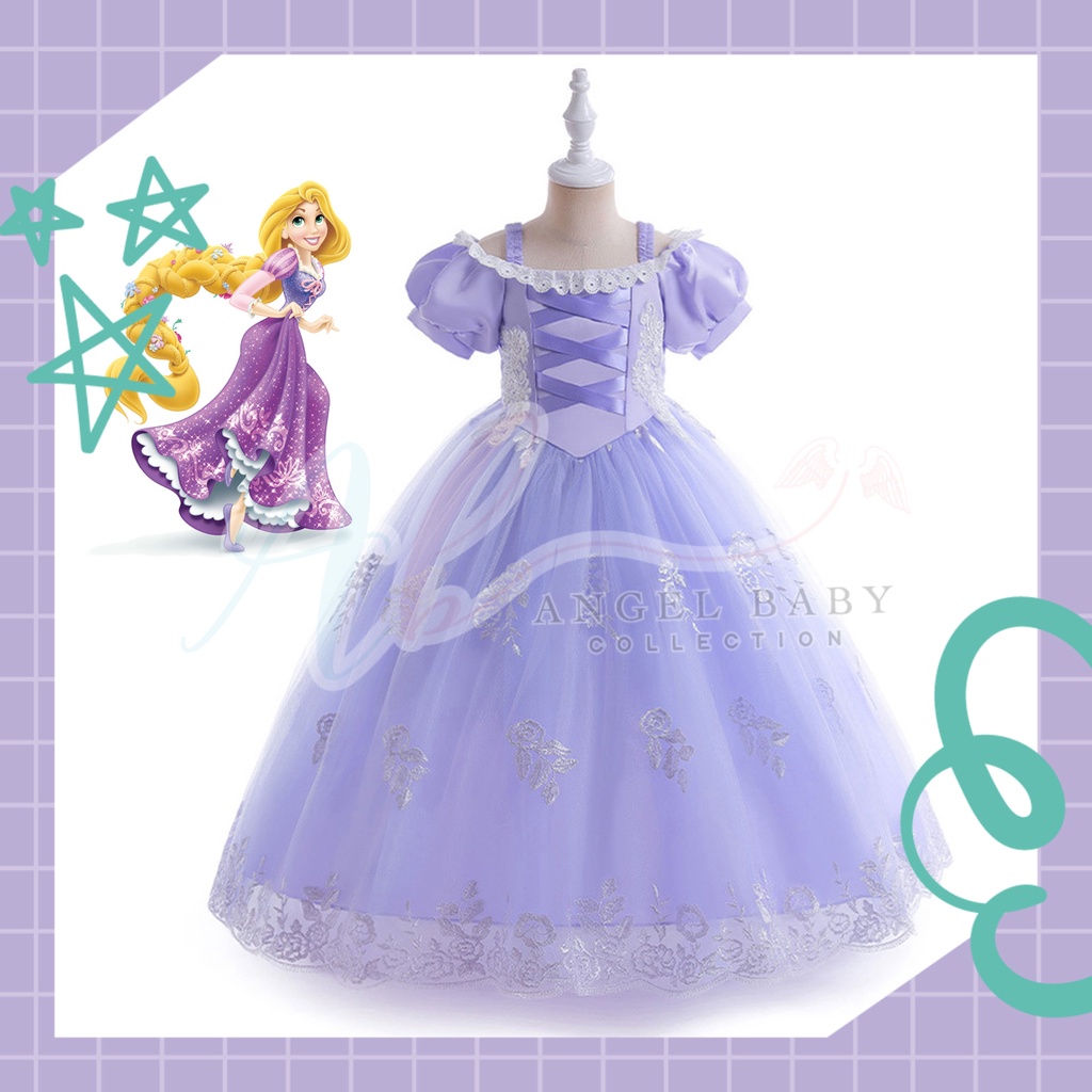Angel Baby Kids Princess Rapunzel Costume Cosplay Budak Princess
