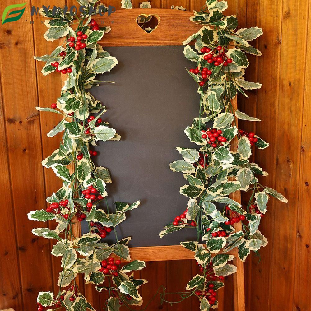 Christmas Garland, Red Berries Silk Red Berry Garland, Party