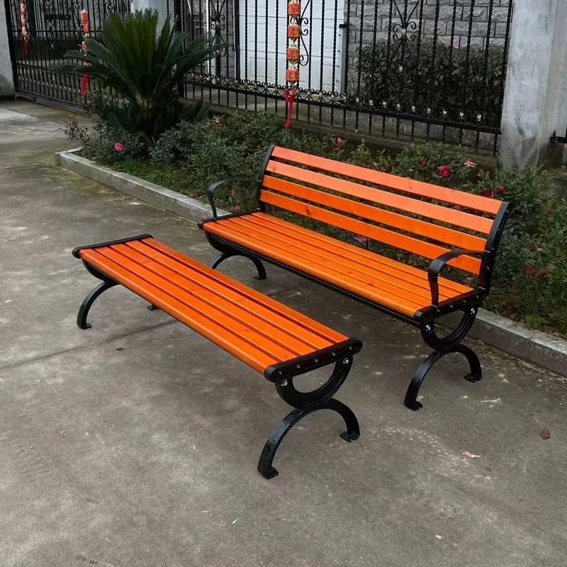 Bangku sandaran luar besi tempa luar kalis air dan kerusi kayu padu ...