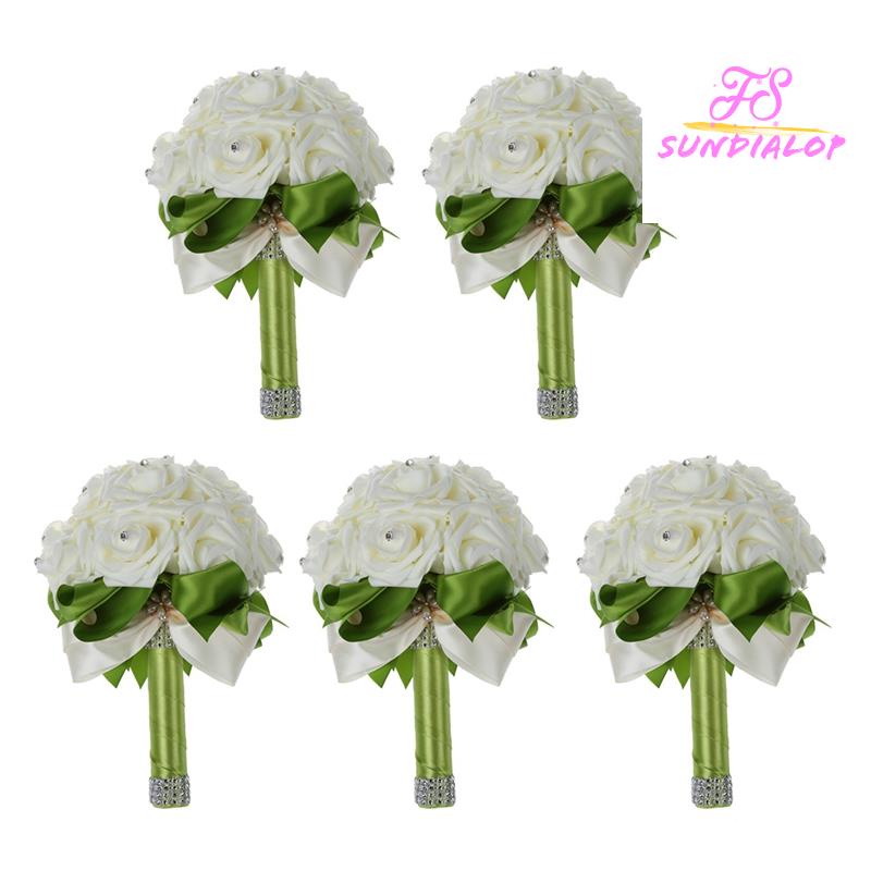 【NEW】5X Wedding Bouquet Bridal Bridesmaid Flower Wedding Bouquet