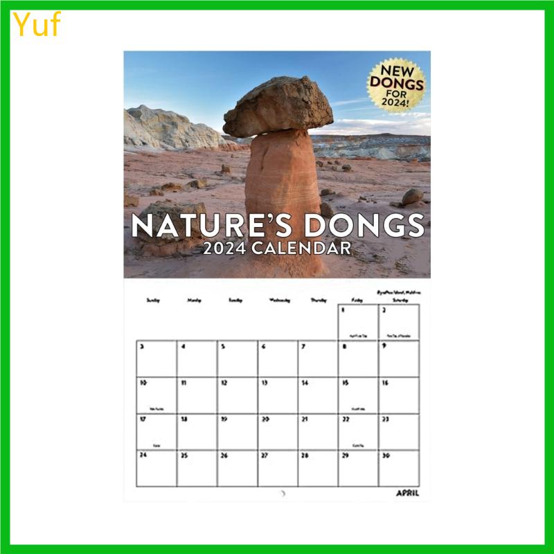 Yuf Natures Dongs Calendar 2024 Funny Wall Calendars Planner 12 Month